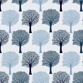 Forest of Trees (Blue Field Colourway) - Forest of Trees Mini Collection