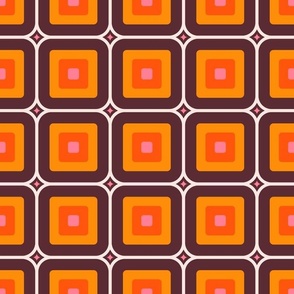 70's square tiles brown-orange-pink