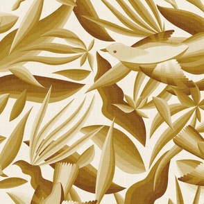 Tropical Happiness - Gold and Ivory Shades / Large
