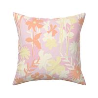 Bold Minimal Floral Field-Pink Orange Yellow Cream-18 x 18-Medium scale