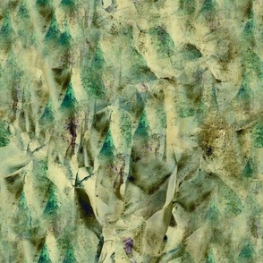 Folded abstract seaweed in green neutral hues medium