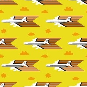 time to travel |  airplanes on lemon lime yellow small