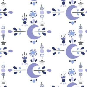 Decorative Purple Abstract Crescent Moon Pattern