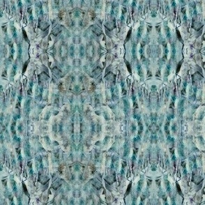 Icy blues kaleidoscope mirrored flowers small