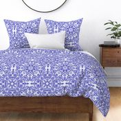 Lavender Blue and Purple Folk Art Pattern