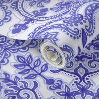 Lavender Blue and Purple Folk Art Pattern