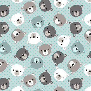 minimal bears in grey and mint - small