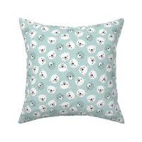 minimal polar bears in grey and mint - small