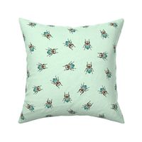 Turquoise cute bugs