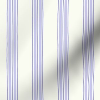 Pastel comforts ticking stripes - chinoiserie, grandmillennial coordinate - Lilac, purple, soft white - medium