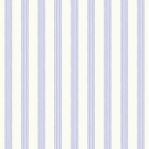 Pastel comforts ticking stripes - chinoiserie, grandmillennial coordinate - Lilac, purple, soft white - medium