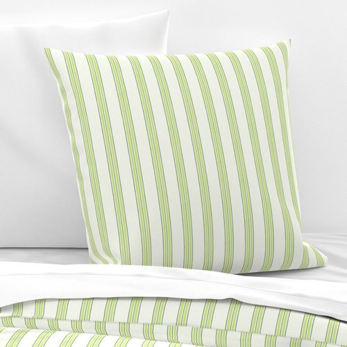 Pastel comforts ticking stripes - chinoiserie, grandmillennial coordinate - greens, honeydew, soft white - medium