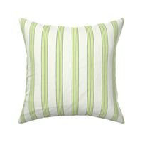 Pastel comforts ticking stripes - chinoiserie, grandmillennial coordinate - greens, honeydew, soft white - medium