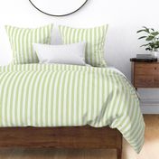 Pastel comforts ticking stripes - chinoiserie, grandmillennial coordinate - greens, honeydew, soft white - medium