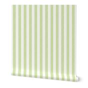 Pastel comforts ticking stripes - chinoiserie, grandmillennial coordinate - greens, honeydew, soft white - medium