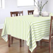 Pastel comforts ticking stripes - chinoiserie, grandmillennial coordinate - greens, honeydew, soft white - medium