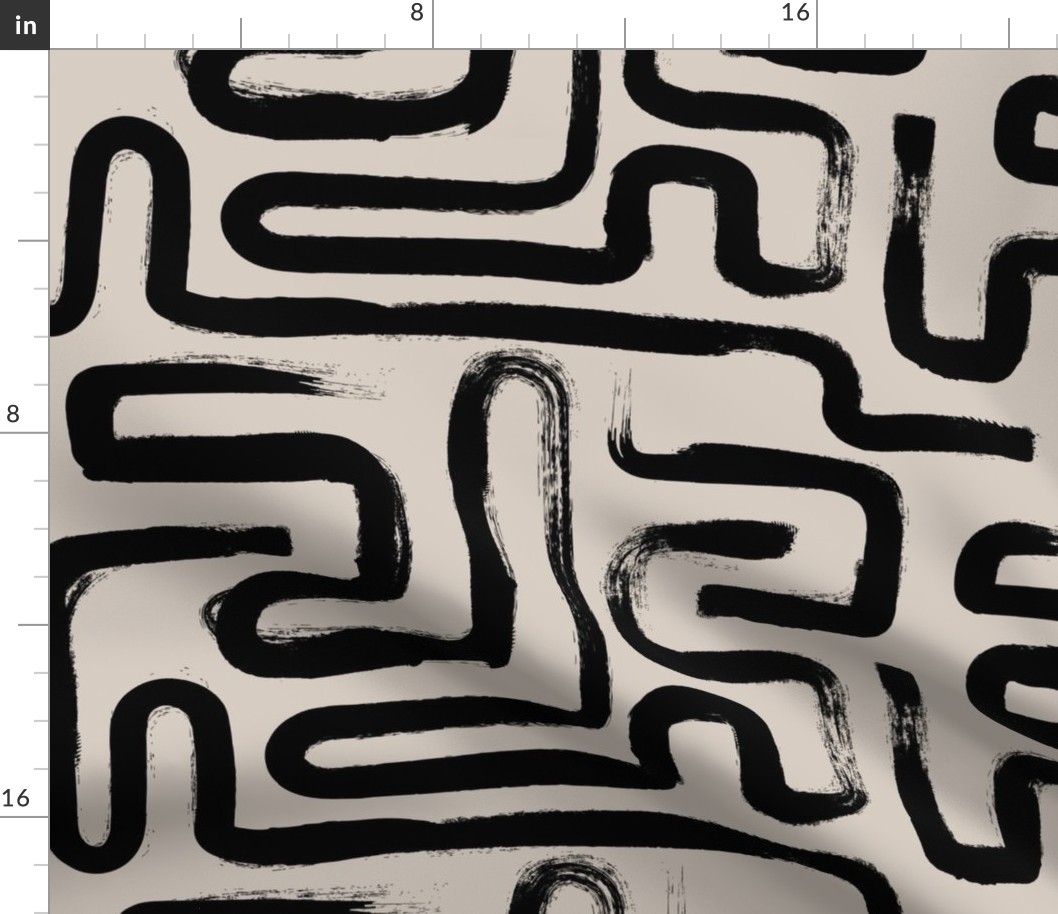 Tribal Abstract Maze Half-Drop (Large) 