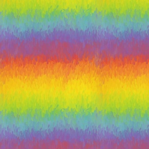 Very Rainbow! Muted Impressionist Rainbow Stripe -- Horizontal Light Rainbow Pride   Flag Color Paint Stripes -- 12in x 12in repeat -- 300dpi (50% of Full Scale)