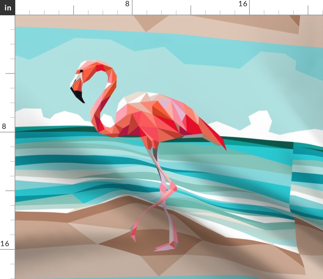 Fragmented Flamingo 18x18