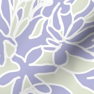 Lavender Agapanthus on light sage green - large