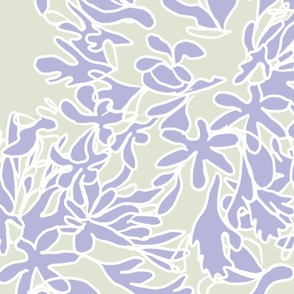 Lavender Agapanthus on light sage green - large