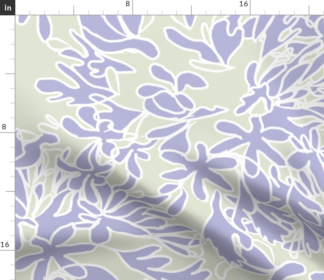 Lavender Agapanthus on light sage green - large