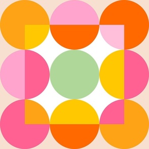 LARGE - Bold & Minimal Summer Dots - Pink, orange, Yellow