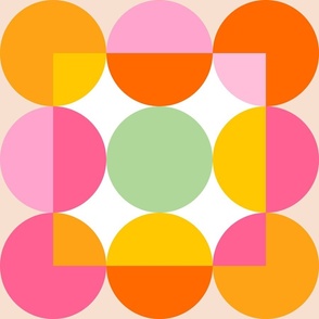 LARGE - Bold & Minimal Summer Dots - Pink, orange, Yellow #minimal #colourful #sunny #geometric