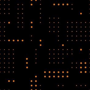 Dots Grid Black - Orange