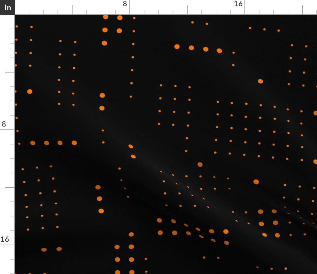 Dots Grid Black - Orange