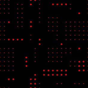 Dots Grid Black - Red