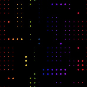 Dots Grid Black - Rainbow