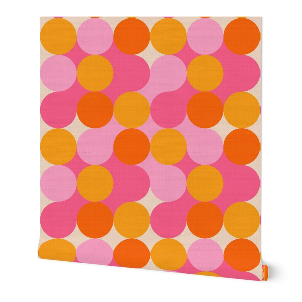 (S) Bold Minimal Tutti Frutti Dot pattern 1. pink, orange, yellow