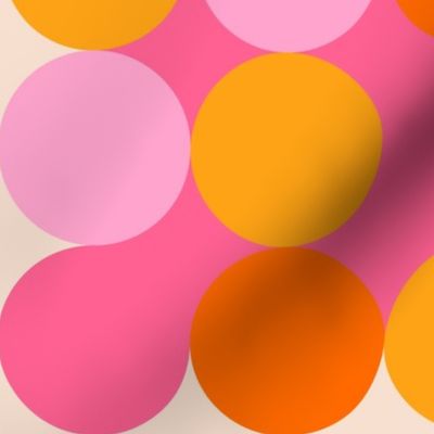 (S) Bold Minimal Tutti Frutti Dot pattern 1. pink, orange, yellow