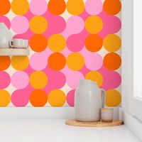(S) Bold Minimal Tutti Frutti Dot pattern 1. pink, orange, yellow