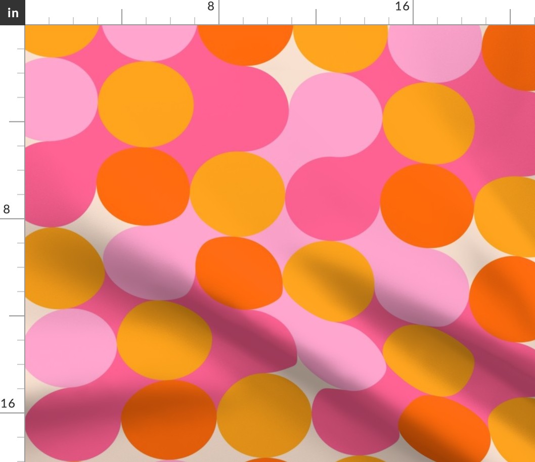 (S) Bold Minimal Tutti Frutti Dot pattern 1. pink, orange, yellow