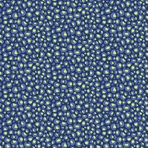 Bright animal print, leopard print, spots - blue and honeydew on navy blue - pastel comforts coordinates - medium