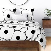 Pop-Art Bold Minimalism Cartoon Flowers - Black on White