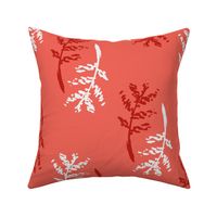 Large // Clara: Hand Painted Botanical Branches - Coral Pink