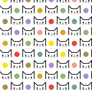 Playful Cats Medium- Black and White Cat- Bold Geometric Modern- Novelty Pets- Gender Neutral Minimalist Playroom