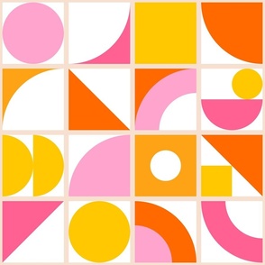 MEDIUM - Bold & Minimal Summer Grid 2. Pink, yellow, orange