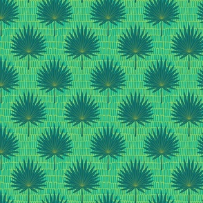 summer palms teal and green