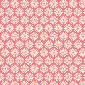 Floral Daisy Pinwheels - Watermelon - micro 2