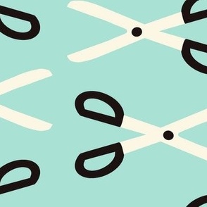 SCISSORS-LINES---TRICHROMATIC--L---pastel-BLUE-black-and-white---LARGE---Home-Hobby---I-love-sewing