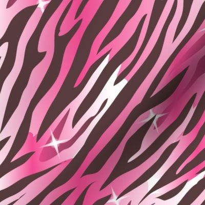 70s Groovy Zebra Tiger Print- Wild Disco- Pink- Regular Scale