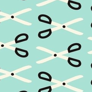 SCISSORS-LINES---TRICHROMATIC--M---pastel-BLUE-black-and-white---MEDIUM---Home-Hobby---I-love-sewing