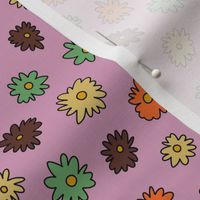 Flower power retro lavender - small scale