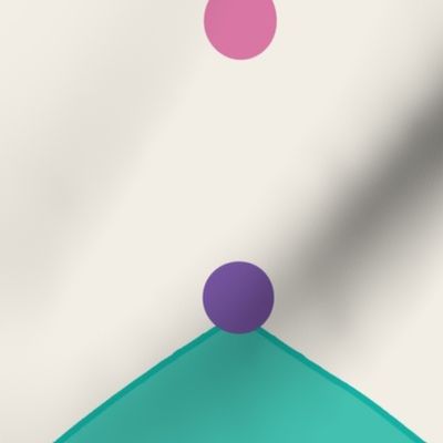 Bold Minimalism, 24 inch, X-Large Scale, Cream Background, Green, Purple, Pink