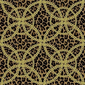 Chain circles simple - leopard