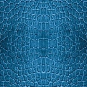 Classic Blue Croc Embossed Leather